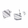 E678 - 10 pcs (5 pairs) 304 Stainless Steel Rhombus Earring Posts/Bases/Studs/Settings with Backs - 16mm - Hole for Dangles - Hypoallergenic