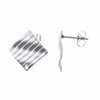 E678 - 10 pcs (5 pairs) 304 Stainless Steel Rhombus Earring Posts/Bases/Studs/Settings with Backs - 16mm - Hole for Dangles - Hypoallergenic