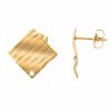 E679 - 10 pcs (5 pairs) 304 Stainless Steel Rhombus Earring Posts/Bases/Studs/Settings with Backs - 16mm - Hole for Dangles - Gold