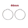 E894 - 6 pcs (3 pairs) 304 Stainless Steel Silver Tone Earring Hoops - 44mm (1.74 inch)