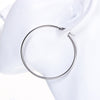 E894 - 6 pcs (3 pairs) 304 Stainless Steel Silver Tone Earring Hoops - 44mm (1.74 inch)