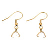 E910 - 10 pcs 304 Stainless Steel Earring Hooks with Spring and Ball - 27mm x 20mm - With Pinch Clips Bails - Gold Plated
