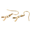 E910 - 10 pcs 304 Stainless Steel Earring Hooks with Spring and Ball - 27mm x 20mm - With Pinch Clips Bails - Gold Plated