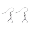 E911 - 10 pcs 304 Stainless Steel Earring Hooks with Spring and Ball - 27mm x 20mm - With Pinch Clips Bails - Silver Tone