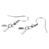 E911 - 10 pcs 304 Stainless Steel Earring Hooks with Spring and Ball - 27mm x 20mm - With Pinch Clips Bails - Silver Tone