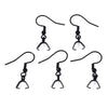E912 - 8 pcs 304 Stainless Steel Earring Hooks with Spring and Ball - 27mm x 20mm - With Pinch Clips Bails - Black