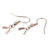 E913 - 10 pcs 304 Stainless Steel Earring Hooks with Spring and Ball - 27mm x 20mm - With Pinch Clips Bails - Rose Gold Plated