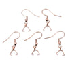 E913 - 10 pcs 304 Stainless Steel Earring Hooks with Spring and Ball - 27mm x 20mm - With Pinch Clips Bails - Rose Gold Plated