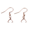 E913 - 10 pcs 304 Stainless Steel Earring Hooks with Spring and Ball - 27mm x 20mm - With Pinch Clips Bails - Rose Gold Plated