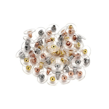 E924 - 20 pcs (10 Pairs) 304 Stainless Steel Earring Back Bullet Clutch Nuts Stoppers - Assortment - 12mm x 6mm - Tarnish Resistant!