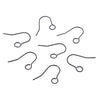 E934 - 50 pcs 304 Stainless Steel Earring Hooks with Loop Hole - 27mm x 20mm - Large Loop: 6mm - Black