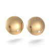 E943 - 10 pcs. 304 Stainless Steel Half Round Earring Ball Posts with Hole - Gold Plated - 13mm x 2mm - Hole: 1.5mm - with Stoppers!