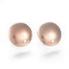 E944 - 10 pcs. 304 Stainless Steel Half Round Earring Ball Posts with Hole - Rose Gold Plated - 13mm x 2mm - Hole: 1.5mm - with Stoppers!