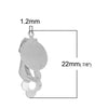 E961 - 10 pcs. Silver Tone Hinged Earring Posts Studs Clips Settings Cabochons Posts - 12mm Glue Pad Setting