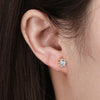 E972 - 2 pcs (1 Pair) 925 Sterling Silver Cubic Zirconia (CZ) Micro Pave Earring Studs with Rubber Backs - 7.5mm x 5mm - Real 14k Plated