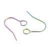 E975 - 50 pcs 304 Stainless Steel Earring Hooks with Loop Hole - 29mm x 24mm - Large Loop: 5mm - Rainbow
