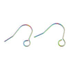 E975 - 50 pcs 304 Stainless Steel Earring Hooks with Loop Hole - 29mm x 24mm - Large Loop: 5mm - Rainbow