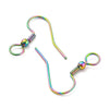 E976 - 50 pcs 304 Stainless Steel Earring Hooks with Loop Hole and Spring - 23mm x 22mm - Large Loop: 5mm - Rainbow