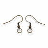 E977 - 50 pcs 304 Stainless Steel Earring Hooks with Loop Hole and Spring - 23mm x 22mm - Large Loop: 5mm - Antique Bronze
