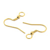 E980 - 50 pcs 304 Stainless Steel Earring Hooks with Loop Hole and Spring - 23mm x 22mm - Large Loop: 5mm - Gold Plated