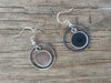 E986 - 6 pcs. 304 Stainless Steel Silver Tone Earring Dangle Hooks Settings Bezels Cabochons - 12mm Glue Pad Settings - Top Ring Style