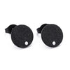 E987 - 10 pcs. (5 pairs) 304 Stainless Steel Gunmetal Black Earring Posts/Bases/Studs/Settings - 10mm Diameter - Hole Size: 1.4mm - Sparkledust