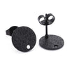 E987 - 10 pcs. (5 pairs) 304 Stainless Steel Gunmetal Black Earring Posts/Bases/Studs/Settings - 10mm Diameter - Hole Size: 1.4mm - Sparkledust