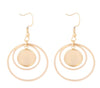 E988 - 6 pcs. 304 Stainless Steel Gold Plated Earring Dangle Bezel Hooks with Rings - 12mm Glue Pad Settings
