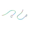 E992 - 50 pcs 304 Stainless Steel Earring Hooks with Loop Hole - 18mm x 15mm - Hypoallergenic! Tarnish Resistant! Rainbow - Front Facing Perpendicular