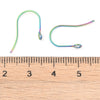 E992 - 50 pcs 304 Stainless Steel Earring Hooks with Loop Hole - 18mm x 15mm - Hypoallergenic! Tarnish Resistant! Rainbow - Front Facing Perpendicular