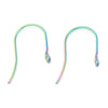 E992 - 50 pcs 304 Stainless Steel Earring Hooks with Loop Hole - 18mm x 15mm - Hypoallergenic! Tarnish Resistant! Rainbow - Front Facing Perpendicular