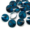 GC010 - 10 pcs. Glass Rhinestone Faceted Rhinestone Cabochons - Pointed Back - 12mm - Solid - Dark Blue