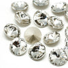GC012 - 10 pcs. Glass Rhinestone Faceted Rhinestone Cabochons - Pointed Back - 12mm - Solid - Clear