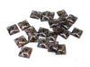 GT032 - 10 pcs Square Abstract Glass Round Dome Seals Tiles Cabochons - 12mm - Multicolor Specs