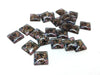 GT032 - 10 pcs Square Abstract Glass Round Dome Seals Tiles Cabochons - 12mm - Multicolor Specs