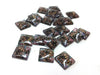 GT032 - 10 pcs Square Abstract Glass Round Dome Seals Tiles Cabochons - 12mm - Multicolor Specs