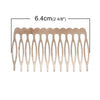 H041 - 10 pcs. - Rose Gold Plated Hair Combs - 64mm x 39mm (2.5" x 1.53")