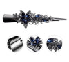 H078 - 1 pc Blue Rhinestone Silver Tone Pelican Beak Clip - 130mm (5.15") - LARGE - With teeth for better hold!