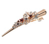 H079 - 1 pc Red Rhinestone Rose Gold Pelican Beak Clip - 130mm (5.15") - LARGE - With teeth for better hold!