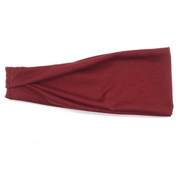 H080 - 1 pc. Dark Red Cotton Headband - 22cm x 10cm - Adult Size