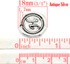 BD089 - 5 pcs. Antique Silver LARGE Letter "H" Alphabet Letter - 18mm x 18mm - Wax Design