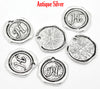 BD089 - 5 pcs. Antique Silver LARGE Letter "H" Alphabet Letter - 18mm x 18mm - Wax Design
