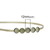 H026 - Thin - 1 pc. - Antique Bronze Headbands - 38cm (15") - 12mm Glue Pad Bezel Settings - 5 Bezels