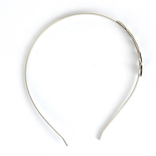 H026 - Thin - 1 pc. - Antique Bronze Headbands - 38cm (15") - 12mm Glue Pad Bezel Settings - 5 Bezels