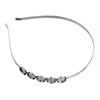 H055 - Thin - 1 pc. - Silver Tone Headbands - 38cm (15") - 12mm Glue Pad Settings - 5 Bezels