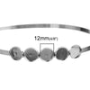 H055 - Thin - 1 pc. - Silver Tone Headbands - 38cm (15") - 12mm Glue Pad Settings - 5 Bezels