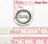 BD110 - 5 pcs. Antique Silver LARGE Letter "I" Alphabet Letter - 18mm x 18mm - Wax Design