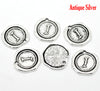 BD110 - 5 pcs. Antique Silver LARGE Letter "I" Alphabet Letter - 18mm x 18mm - Wax Design