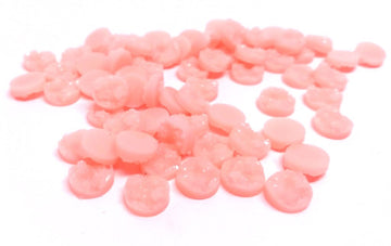 CA547 - 10 pcs Druzy Resin Embellishment Cabochons Pink Coral - 12mm