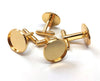 CU013 - Lot of 10 Gold Plated Cuff Links (5 pairs) - 16mm Glue Pad Bezel Setting - Made of Copper - Tarnish Resistant! Lead Free